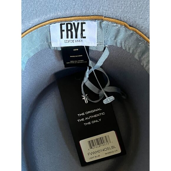 NWT FRYE Light Blue Fedora Hat Women's One Size - Picture 5 of 9
